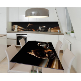 Наклейка 3Д виниловая на стол Zatarga «Кофе с палочкой корицы» 600х1200 мм (Z184371st)