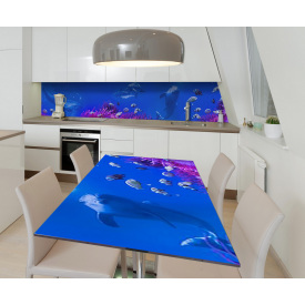 Наклейка вінілова на стіл Zatarga  "Підводний світ Дельфін" 650х1200 мм
