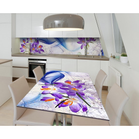 Наклейка 3Д виниловая на стол Zatarga «Безумный эдельвейс» 600х1200 мм (Z184001st)