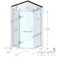Душевая кабина Weston WK 5 880x880x2000 хром/стекло прозрачное, ручка-полотенцедержатель Павлоград