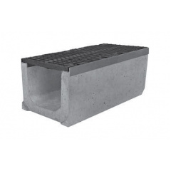 Водоотводящий лоток бетонный 1000х400х410 DN 300 с чугунной решеткой, кл. Луцк