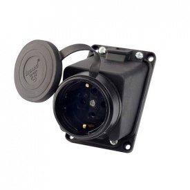 Розетка стаціонарна похила Lezard IP44 2P+E Каучук (106-0400-0104)