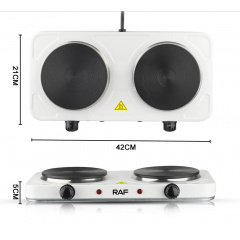 Електроплита настільна RAF R.8020A 2 конфорки дискова 2000W White (3_02422) Київ