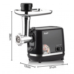 Электрическая мясорубка RAF R.3395 с функцией реверс 1200W Black (3_03760) Киев