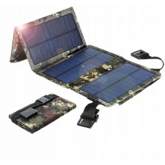 Солнечная панель Solar Power портативная зарядная станция складная с USB 5V - 10W камуфляж (SPH10) Орехов