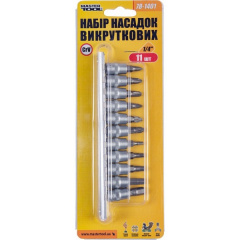 Набор насадок отверточных MASTERTOOL CRV 1/4" 11 шт (PH1/2/3/PZ1/2/3/H3/4/5/6/7) 78-1401 Одесса