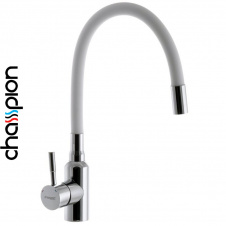 Смеситель для кухни рефлекторный белый гусак Champion Sus-011 REFLECTOR White Chrome, (хромированная нержавеющая сталь)