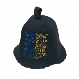 Банная шапка Luxyart "Тризуб символічний" искусственный фетр черный (LA-947)