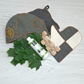 Подарочный набор для бани и сауны Luxyart "Танкист" 5 предметов (PU-005)