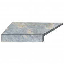 Aquaviva Угловой Г-образный элемент бортовой плитки Aquaviva Loft Blue, 600x345x50(20) мм (левый/45°)