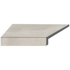 Aquaviva Угловой Г-образный элемент бортовой плитки Aquaviva Patio Soft Grey, 600x345x50(20) мм (левый/45°) Ровно