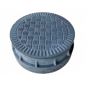 Люк каналізаційний полімерпіщаний Воюс Ø315 А15 Чорний