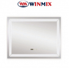 Зеркало для ванной комнаты Winmix LIGHT MR01-70x50 (с LED-подсветкой, часы, антизапотевание)