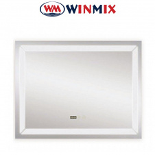 Зеркало для ванной комнаты Winmix LIGHT MR01-80x60 (с LED-подсветкой, часы, антизапотевание)