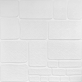 Самоклеюча 3D панель Sticker Wall Камінь білий 700х700х6мм