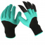 Садовые перчатки Garden Gloves с пластиковыми наконечниками Черно-зеленый (R0173) Цумань