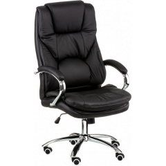 Кресло руководителя Rain black-черное кожанное Шостка