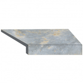 Aquaviva Угловой Г-образный элемент бортовой плитки Aquaviva Loft Blue, 600x345x50(20) мм (правый/45°)