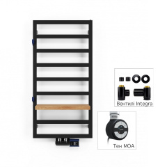 Полотенцесушитель комбинированный Terma Grid 990x500 Black mat тен MOA + вентиль Integra Одесса
