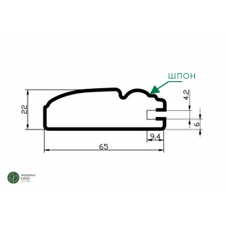 Рамочный профиль МДФ №024 и 024 к (косичка) шпонированный 22 мм 2,8мх60 мм