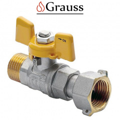 Grauss Кран с накидной гайкой прямой 1/2 ГШБ газ (гайка-штуцер бабочка) Павлоград