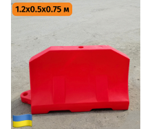 Дорожній бар`єр водоналивний пластиковий червоний 1.2 (м) Екобуд