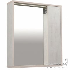 Зеркало с LED-подсветкой, полкой и шкафчиком справа Аква Родос Шельф 75 нордленд Ковель