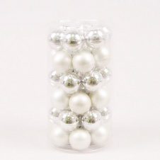Шарики стеклянные Flora D 3,8 см 36 шт Серебристый (44559)
