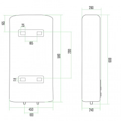 Водонагреватель Thermo Alliance 30 Л, Сухой Тэн 1Х(0,8+1,2) Квт Dt30V20G(Pd)-D/2 Одесса