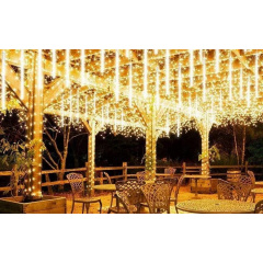 Світлодіодна гірлянда "Таючі бурульки" для новорічного декору Xmas Sticks 8Led паличок по 50см світло ламп-Теплий білий від мережі 220В Дніпро