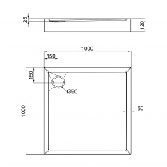 Душевой поддон Qtap Tern 301112 100X100X12См + Сифон Орехов