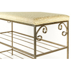 Полиця для взуття кована Ferrum Софт Антик-золото 2 полиці (879) Королево