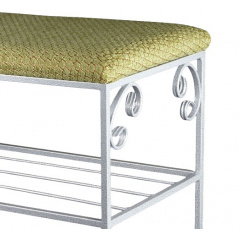 Полиця для взуття з м'яким верхом Ferrum Софт та вішалка настінна Венеція 2 полиці Антик-білий-срібло (843) Сарни