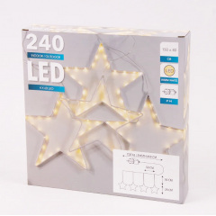 Гірлянда-завіса Flora Зірки 240 LED 150х80 см 3 м Теплий жовтий (45061) Ізюм