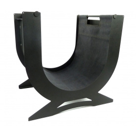 Корзина для дров дровница для камина для печи Ferrum Зевс с сумкой из брезента Черный (891\2)