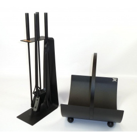 Каминный набор Феникс и дровница Ferrum Факел 4 4 инструмента Черный (676)