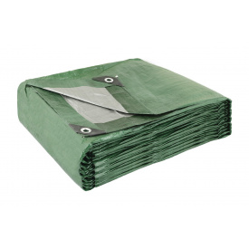 Тент двусторонний MASTERTOOL 8х10 м 130 г/м² Khaki and silver (89-1810)