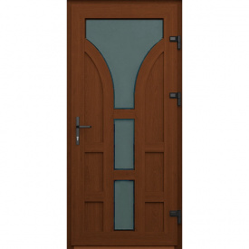 Дверь входная энергосберегающая 900х2100 мм, монтажная ширина 60 мм, профиль WDS Ekipazh Ultra 60 Золотой дуб