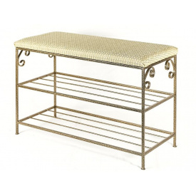 Полиця для взуття кована Ferrum Софт Антик-золото 2 полиці (879)