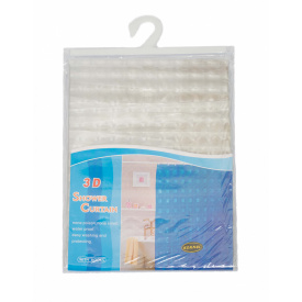 Шторка 3D для ванной комнаты Kornel 180х180 см Белый