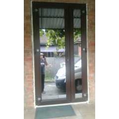 Дверь входная 1280x2050 мм с двухкамерным энергосберегающим стеклопакетом 32 мм Днепр