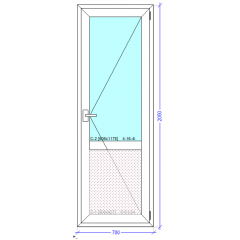 Дверь балконная 700x2050 мм монтажная ширина 60 мм профиль WDS Ekipazh Ultra 60 Хмельницкий