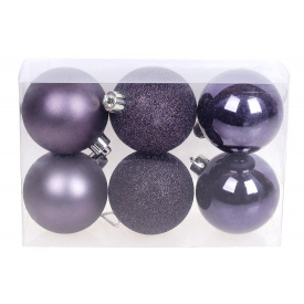 Шар новогодний BonaDi D-6 см 6 шт Фиолетовый (147-893)