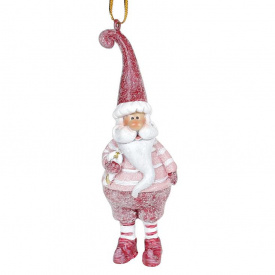 Ялинкова прикраса BonaDi Санта 10 см Рожевий (823-045)