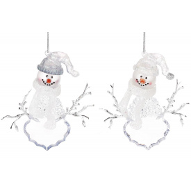 Набор елочных украшений BonaDi Снеговик 2 шт 10 см Прозрачный (113-M80)