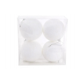 Новорічна куля BonaDi 4 шт 8 см Білий (787-088)