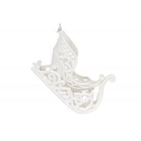 Ялинкова прикраса BonaDi Санчата 11.5 см Білий (788-852)