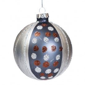 Новогодний шар Elisey Блестящие горошины 9 см Разноцветный (6000-011)