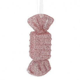 Подвеска новогодняя Flora Конфетка 8.5 см Розовый (12298)