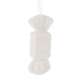 Подвеска новогодняя Flora Конфетка 8.5 см Белый (12295)